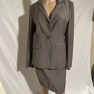 Ann Taylor Taupe Blazer and Skirt Set